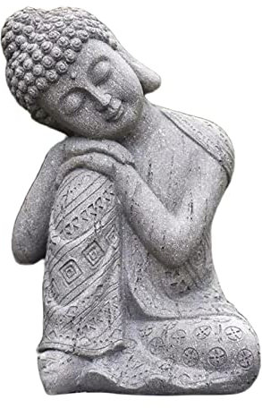 Fenteer Sleeping Statues Ornament Figurine, Garden Buddha Statue Sculpture Indoor/Outdoor Decor for Home,Patio,Deck,Porch Garden decor