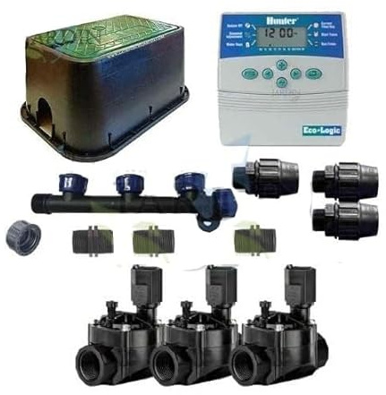 Suinga Automatisches Bewässerungsset, 3 Zonen, für elektrische Bewässerung, Timer, Magnetventile, Installationszubehör