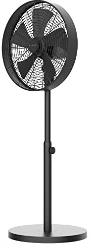Newlux - Standventilator W1250 Smart mit 5 Flügeln mit Ø 40 cm, 3 Geschwindigkeiten und Kupfermotor, Standventilator mit 90-Grad-Oszillation, Neigung 80 Grad und Höhenverstellbar bis 125 cm (schwarz)