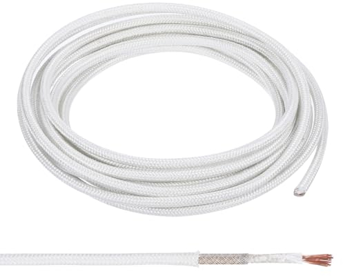 PATIKIL 14.8 pies Calibre 11 AWG Cable 60-500 Grados Celsius Blanco