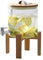 Dispensador De Bebidas de Vidrio,5L Jarra de Whisky con Grifo,Tapa y Soporte de Madera,Recipiente de Cristal,Bidón de Vidrio,para Fiestas y Eventos Sociales Vino,Licor,Limonada,Jugo
