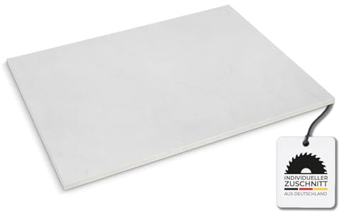 Hausfux Tischplatte nach Maß - 1,9 cm Starke Spanplatte, melaminbeschichtet, mit ABS-Kante - individueller Zuschnitt - Made in Germany (India Marmor, 60 x 60 cm)