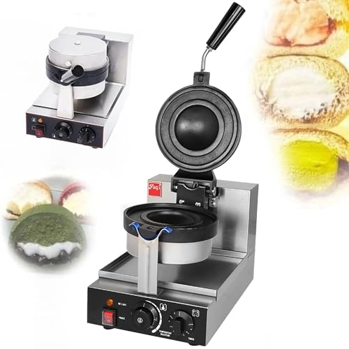 Qiang Gofreras Sandwichera Electricas 1300W,Máquina para Hacer Hamburguesas Antiadherente Giratoria 180°,Molde Hamburguesas Caseras Acero Inoxidable Comercial,Singlehead