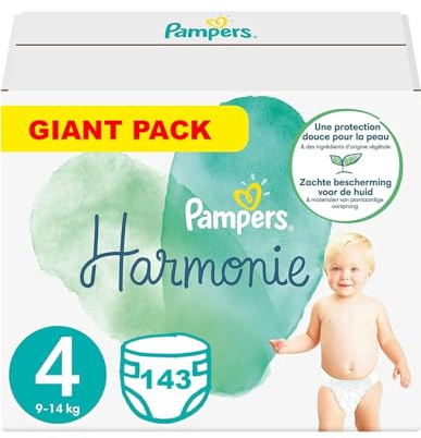 PAMPERS HARMONIE TAILLE 4 143 COUCHES (9-14 KG)