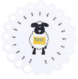 Kunststoff-Stricknadellehre, Kreis, geometrische Schablone, Lineal, Stricknadel-Messwerkzeug mit Zoll-/CM-Skala, Stricknadellehre, Messwerkzeug