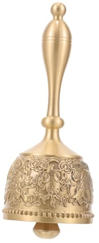 Alipis Adornos De Campana De Cobre Timbre De Cena Vintage Herramienta De Servicio Metálico para Platos De Mostrador Timbre De Mano Metálico para Restaurante Decoración De Escritorio para