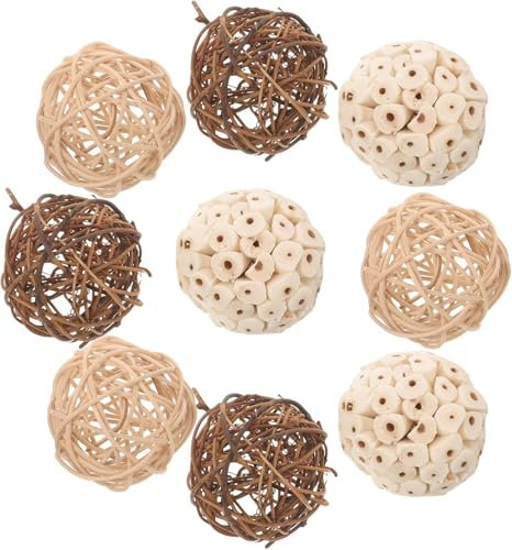 Solas Balls Futterbälle Rattanbälle Weidenball Fußbälle Vögel Quaker Papagei Sittich Kauspielzeug Tetrapanax Papyrifera Rattan Papagei Futterbälle