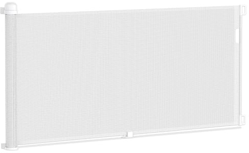 HENGMEI Rejilla protectora para puerta, estor extensible, 0-300 cm, barrera para perros, puerta retráctil, para bebés y mascotas, color blanco