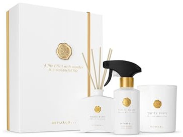 RITUALS Geschenkset White Basil Large – luxuriöse Raumdüfte aus der Private Collection – Aromatherapie-Geschenkbox mit Raumparfüm, Duftkerze und Duftstäbchen