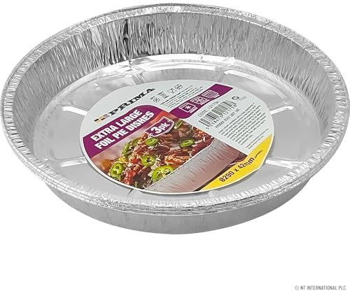 Pack Of 21 Extra Large Foil Pie Dish - Aluminium Round Foil Pans | Disposable, Baking Trays | Small Pie, Tins Pot Ideal for, Shepherds Pie, Steak Pies, Pot Pies, Quiche, Pastries and Cake