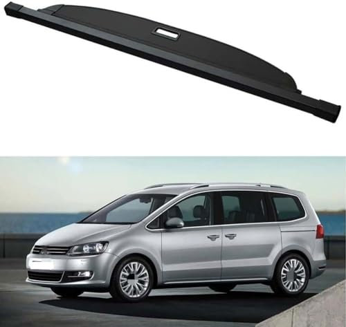 LUlude Auto Einziehbarer Laderaumabdeckung Kofferraum für VW Sharan 2012-2021, Schutz Der Privatsphäre Abdeckung Hutablage, Ausziehbar