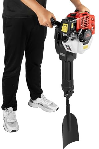 52cc Garden Tree Digger, 2 Stroke Petrol Garden Tree Excavator, Hand-held Digger Trencher, Excavator Machine with Adjustable Speed, for Garden Farm and Home, 1900W