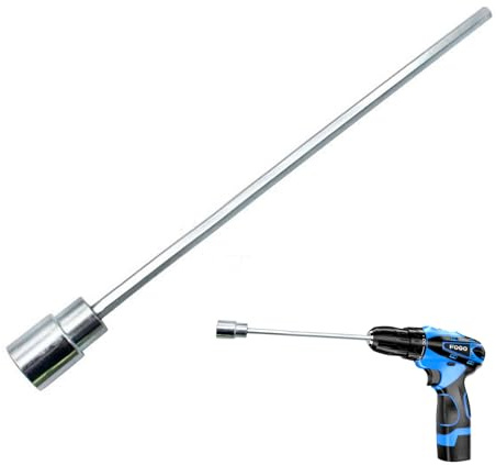 Wohnwagen Kurbel für Akkuschrauber, Verlängerung Kurbel Mit 19mm Nuss für Kurbelstützen Länge 30cm, Akkuschrauber Aufsatz Verlängerung für Kurbelstützen, Wohnwagen, Caravan