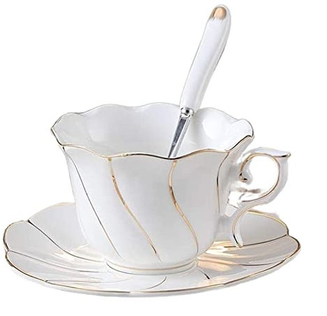 INFYDAY Tazza in Ceramica nordica Tazza a Forma di Fiore Bocca Tazza da tè Inglese con Fiori Set da tè Set da tè con Fiori per la casa Tazza da tè con Fiori Tazza da caffè