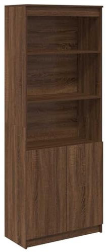 vidaXL Highboard Braun Eichen-Optik 70x35x180 cm Holzwerkstoff, Schrank, Lagerschrank, Schrank hoch, Beistellschrank, hoher Schrank, Schrank mit Tür