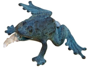 Generisch Bronze-Skulptur Wasserspeier Frosch | Fontaine | klein | 16x10x6cm | Tierfigur aus Bronze | handgefertigt