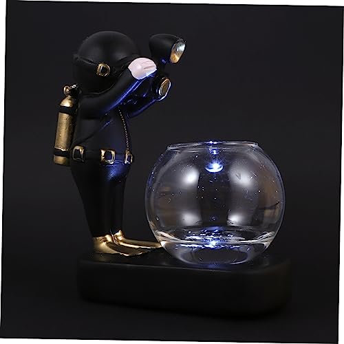 Alipis Raumfahrer Hydroponische Vase Aus Harz Mit Led Licht Dekorative Hydrokultur Tischdeko Für Zuhause Und Büro Vielseitiger Aquariumschmuck