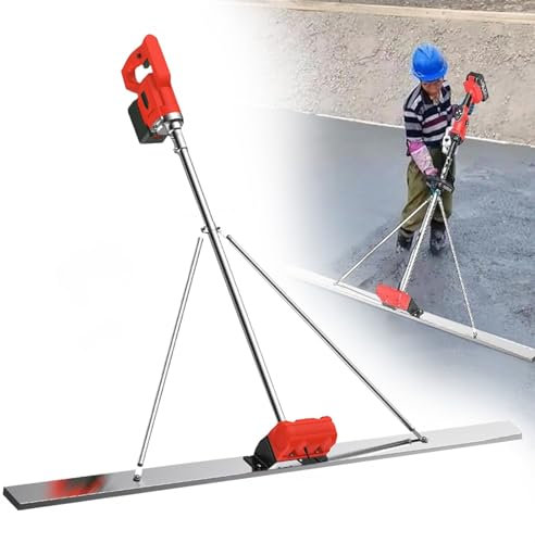 Concrete Finishing Tool Battery-Operated Concrete Leveler Cordless Cement Screed, Battery Power Concrete Screed Vibratory Kit for Smooth Concrete Plane Finishing,1.2m/3.9ft