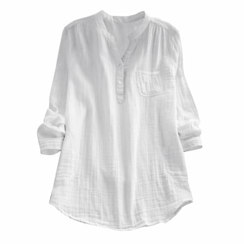 Musselin Bluse Damen Baumwolle Leinen Shirt V Ausschnitt Longbluse Oversize Langarm Leinenbluse Sommer Oberteile Tunika Leinenshirt Leicht Und Luftig Alle Meine Bestellungen Anzeigen 2025 Deutsch