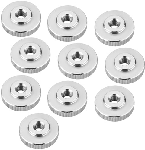 SOTECH 10er Set Rändelmutter M8 Edelstahl V2A (SS304) flache Form DIN 467 | metrische Griffmutter mit gerändelten Seitenflächen