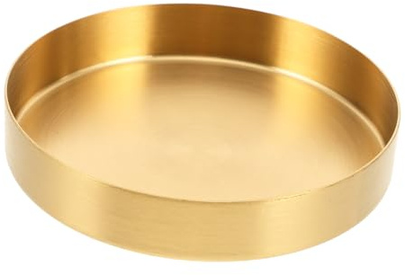 POPETPOP Soucoupe Acier Inoxydable Doré pour Pot de Fleurs Grand Plateau Drainage Plantes Intérieur Extérieur Résistant et Facile à Nettoyer pour Jardinières et sous-Pots