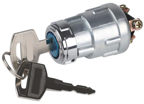 Interruttori di accensione Interruttore di accensione e avviamento con 12 V, 3 posizioni, terminali collegamento, 2 chiavi per auto, moto, trattore, rimorchio(With Silver Key)