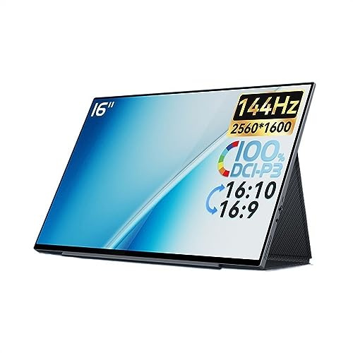 wpenshiDM125 Pantalla Externa IPS de 16 Pulgadas, 2K, 144hz, Pantalla táctil multifunción, expansión Oficina for Videojuegos, Monitor portátil Monitor portátil