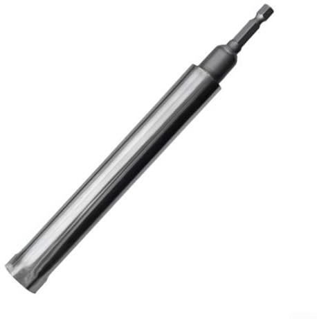 140 mm hohler Steckschlüssel mit Sechskantschaft für lange Schrauben und Kanäle, robuste Edelstahl-Konstruktion, verlängerter Schaft für enge Raumbefestigung, Silber (10 x 140 mm)