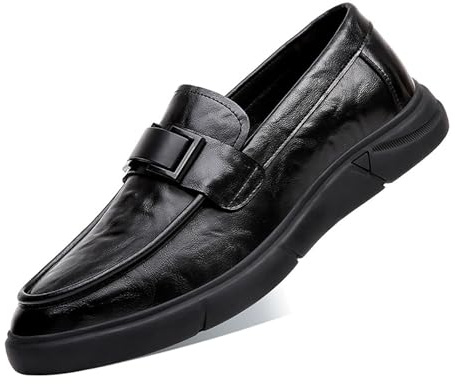 Scarpe da Uomo in Pelle con Design Traspirante, Suola Antiscivolo e Fibbia Anteriore for Lavoro, Ufficio ed Eventi sociali(43 EU)
