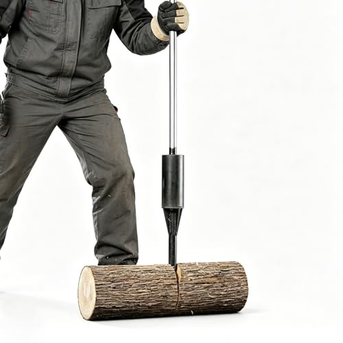 Outil Manuel De Fendage De Bois À Inertie, Lance De Fendage De Bûches De Bois De Chauffage Robuste Avec Lame En Acier Au Manganèse 50 ; Options De Longueur De 47,64 Pouces Ou 44,49 Pouces