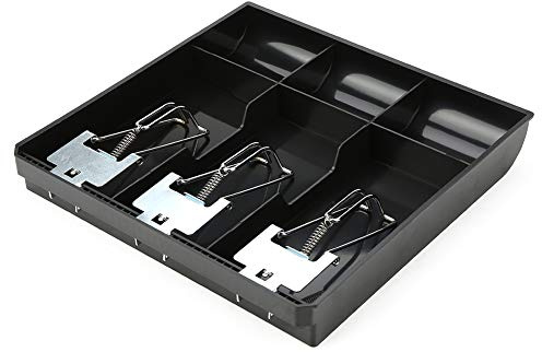 Yinhing Vassoio per Inserti per Cassetti Contanti di Alta qualità con Clamp/Holder in Metallo Scatola Sostitutiva per Registratore di Cassa in ABS Gestione e Organizzata del Contante per