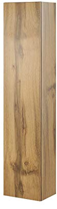Furniture24 Hängeschrank Vigo 180, Vitrinenschrank, Wandschrank, 1 Tür Schrank mit 4 Einlegeboden, Farbauswahl, Stauraumvitrine, Hochschrank, Wohnzimmerschrank, Modernes Vitrine (Wotan Eiche)