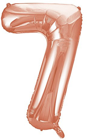 Riesenzahl 7 Luftballon - 86 cm - Roségold