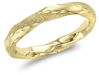 CARISSIMA Damen-Ring, 9 Karat Gold, 3 mm, poliert und strukturiert, gedreht, goldfarben