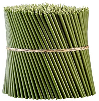 Danilovo Ritual Bienenwachs Kerzen (Grün) - Orthodoxe Kerzen für Gebet Tischdeko Hochzeit - Ungiftig, Ruß - Tropffrei, Lang, Nachhaltige Produkte, N80, Höhe: 18,5 cm, Ø 6,1 mm (200 stück - 1000 g)
