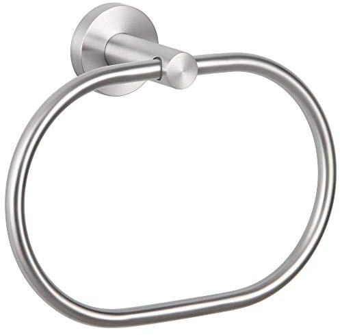 Angle Simple Handtuchring-Drehgelenk, SUS 304 Edelstahl Badezimmer Handtuchhalter, gebürstetes Nickel | Rostfreier SUS304 Edelstahl, 180° drehbar, ovaler Waschlappenaufhänger für Küchenwäsche, Schraubwandhalterung