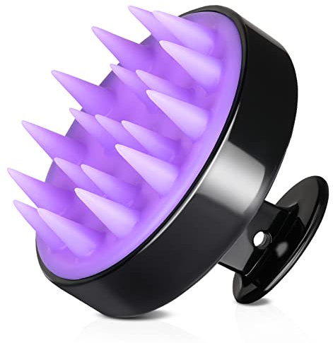 Kopfhaut-Massagegerät Haar-Shampoo-Bürste – Scalp Scrubber Peeling Haar Scrubber Schuppen Bürste Dusche Haarbürste mit weichen langen Silikonborsten für alle Haartypen