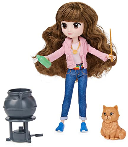 Wizarding World Harry Potter - Hermine Granger Puppe mit kämmbaren Haar, Geschenkset mit 2 Outfits und 5 Zubehörteilen, für Mädchen ab 5 Jahren