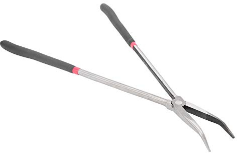 Pince à bec effilé long de 400 mm 16 pouces à 45 degrés, pinces en acier avec poignées antidérapantes Outils à main