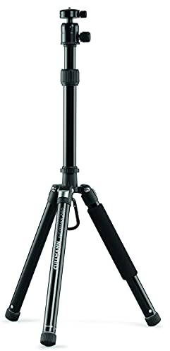 Cullmann - 52527 - Neomax 260 Mobile Reisestativ m. Smartphonehalter (Auszugshöhe 128 cm, Packmaß 28,5cm, Tragkraft 3kg, Gewicht 714g), schwarz