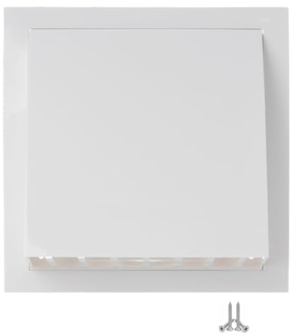 Grille d'aération Blanche Ø 150 mm avec Protection Contre Les intempéries - en Plastique - Protection Contre Les intempéries - Grille de façade avec clapet Anti-Retour