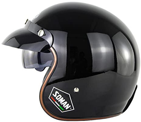 Jethelm Motorrad mit Goggles ECE DOT Approved Visier Vintage Fahrradhelm Harley Helme offenes Gesicht Motocrosshelme