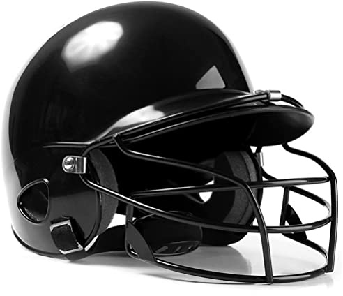 Lseqow Casco da battuta da football americano, casco da baseball softball da battuta con copertura per il viso a doppia densità, resistente agli urti, in ABS, per adolescenti e adulti