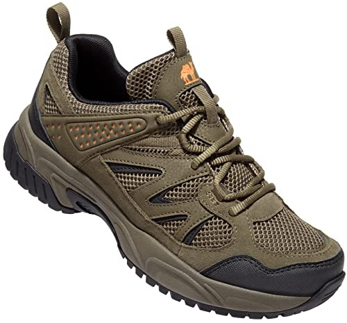 CAMELSPORTS Hiking Shoes Men Lightweight Non-Slip Breathable Sneakers Low Top Walking Shoes for Outdoor Trailing Trekking Walking Climbing Khaki