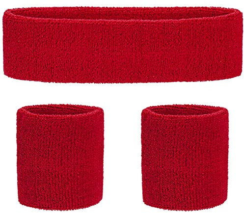FACATH Sweatband Set Sport Fascia Wristband Set Terry Cloth Wristband Athletic Esercizio Basket Fascia da polso Fasce Umidità Assorbimento del sudore