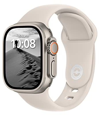 DONEGANI SB für Apple Watch Armband Ultra 2 Se 40mm 44mm 46mm 42mm 45mm 41mm 38mm 49mm Series 10 9 8 7 6 5 4 3 Original Damen Herren Sport Silikon Sternenlicht