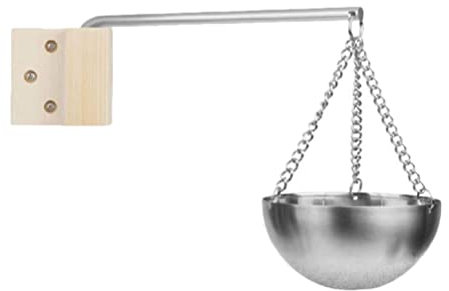 Zerodeko Bol à Huiles Essentielles pour Sauna Plat Aromathérapie Métallique Tasse à Trempette Support Mural Simple avec Chaînette Coupelle Ronde Compacte
