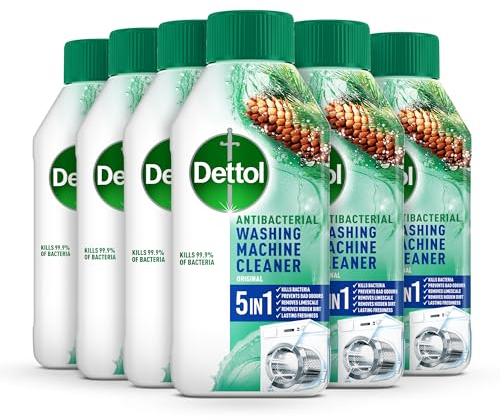 Dettol Antibacterial Washing Machine Cleaner, Removes Limescale, Dirt & Bad Odours, Original, Pack of 6 x 250ml