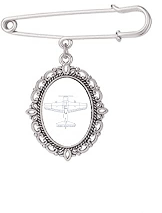 Aircraft Lyrics Militärische Art Deco Fashion Brosche Pin Kleid Hemd Schal Clips, M