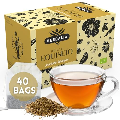 HERBALIA - Infusión de Cola de Caballo en Bolsitas, Caja de Tisana de Cola de Caballo con 40 Bolsitas sin Grapas, 40 g. para Infusiones y Tés, Idea de Regalo